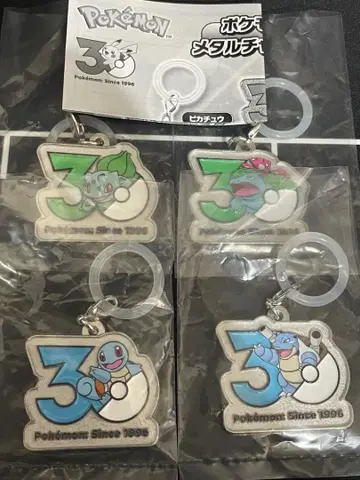 포켓몬 30주년 메탈 참 마스코트 4개 세트