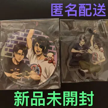 진격의 거인 GAME CENTER 리바이&한지 캔뱃지 아크릴 키홀더