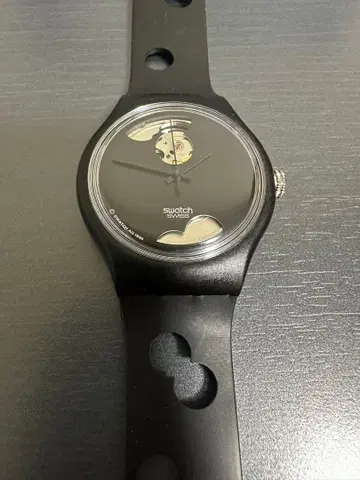 스와치 swatch 자동 와인딩 블랙 손목시계