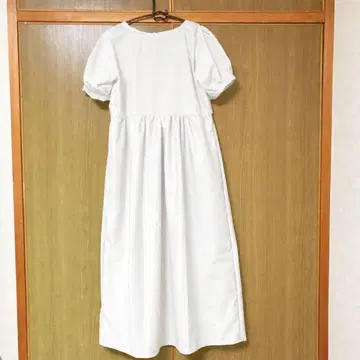 핸드메이드 원피스 코튼 100% 화이트 반팔 네스트로브
