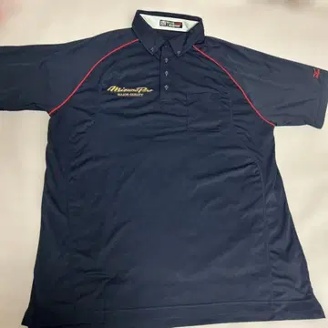 새상품급 Mizuno Pro 피케 셔츠, 골드 로고 포함 야구