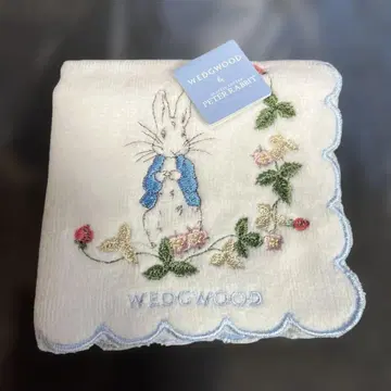 WEDGWOOD x 피터 래빗 타월 손수건 화이트 x 스카이블루