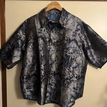 HARE 자카드 브라 플라워 셔츠 블루 86, FREE