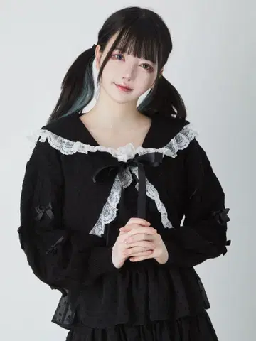 Ank Rouge 블랙 리본 가디건 양산형