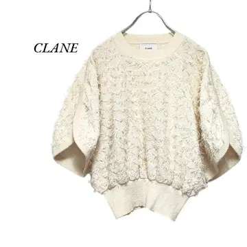 CLANE 프린지 아치 슬리브 니트탑 화이트 클라네