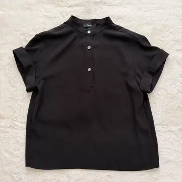 미사용급 띠어리 PRIME GGT 스탠드 카라 블라우스 S 블랙 24SS