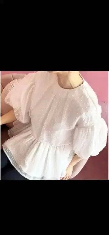 [택 포함 새상품] 트루 바이 마리코 오이카와 튤 도트 무늬 블라우스