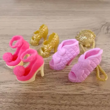 바비 인형 신발 3켤레 백 4개 세트