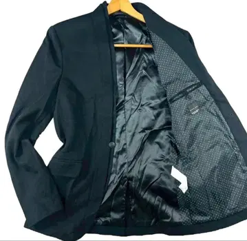 ZARA 노카라 자켓 블랙 도트 무늬