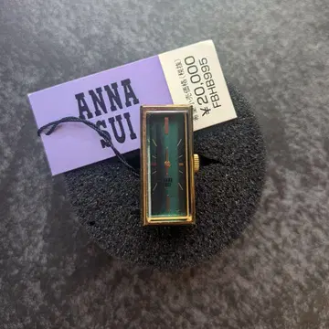 ANNA SUI 반지 워치 반지형 시계 쿼츠 그린 x 골드 미사용