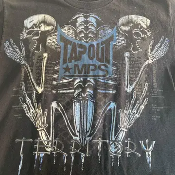 [레어] Tapout 탭아웃 T셔츠 MPS 스컬 해골 블랙 L