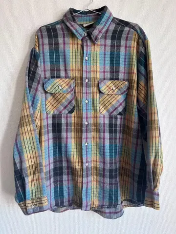 90s FIVE BROTHER 헤비 플란넬 셔츠