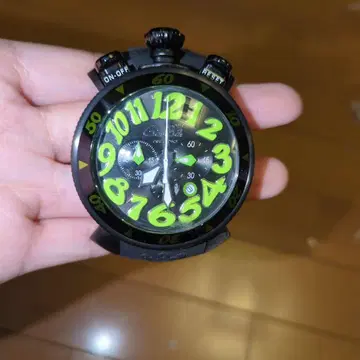 GaGa 스톱워치 손목시계 블랙/그린