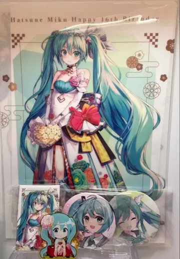 하츠네 미쿠 한나리 교토 간사이 엔조이 캔뱃지 아크릴 키링 클리어 파일