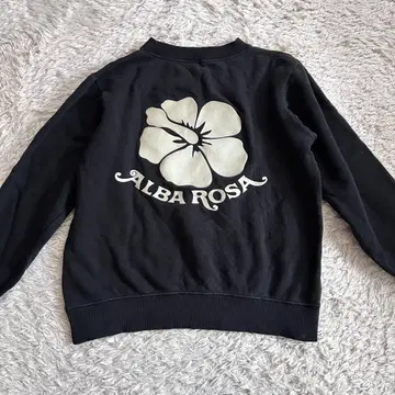 알바 로사 백 프린트 트레이닝복 헤이세이 Y2K 맨투맨 꽃 리브