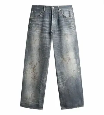 [한정대특가] [완판템] ZARA 프린트 배기 핏 데님 팬츠 40