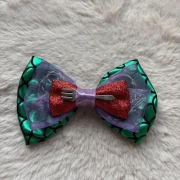 [미사용 새상품] 인어공주 아리엘 리본 클립 해외 디즈니 공식