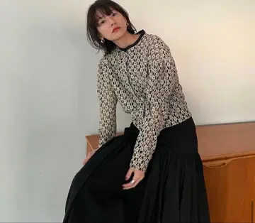 CLANE 3D 플라워 레이스 가디건