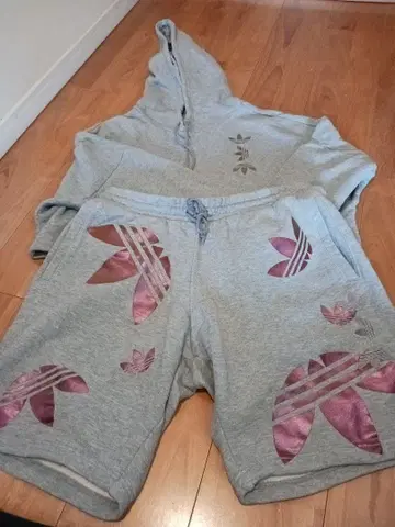 adidas originals 크롭 기장 후드 부착 후드티 상하의 세트