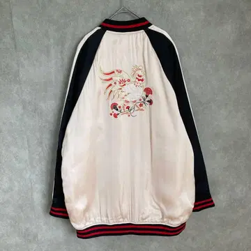 스카잔 닭 자수 새틴 자켓 래글런 자켓 여성용