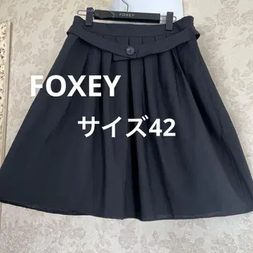 새상품급 사이즈 42 폭시 FOXEY 풍성한 스커트 블랙