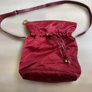 빈티지 팔로마 피카소 와인 레드 복조리형 나일론 숄더백