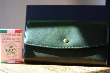 그린 장지갑 베지터블 탄닌 가죽