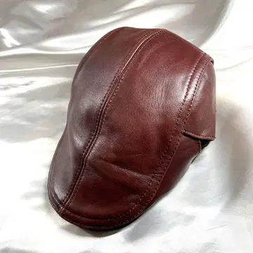 천연 가죽 리얼 가죽 가죽 헌팅 베레모 가죽 캡 브라운