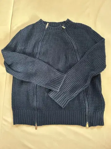 Sacai 네이비 지퍼 디자인 니트 스웨터