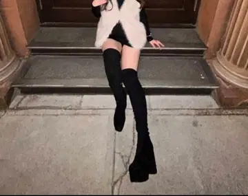 니하이 부츠 블랙 여성용 M 사이즈