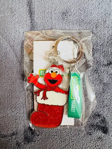 엘모 크리스마스 양말형 키링