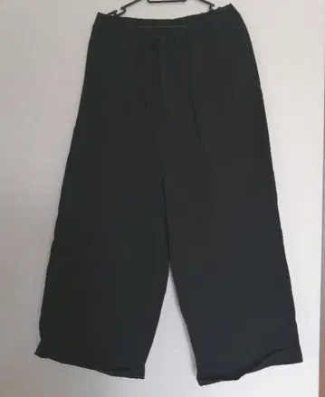 Gauze# 블랙 와이드 팬츠