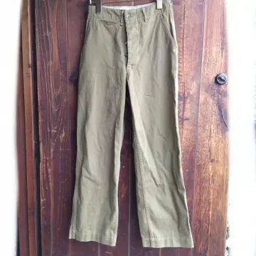 40s 50s 빈티지 보이 스카우트 카키 치노 팬츠 메탈 버튼 포함