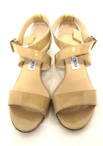 새상품급 JIMMY CHOO 지미추 웨지솔 샌들 베이지