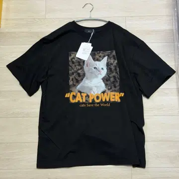 [ 미사용 새상품 ] WCJ 캣 파워 T셔츠 블랙