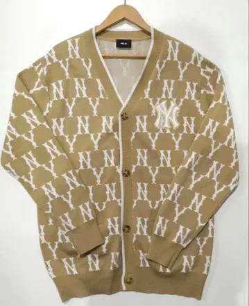 MLB 양키스 가디건 NY 로고 가디건 L 사이즈 베이지