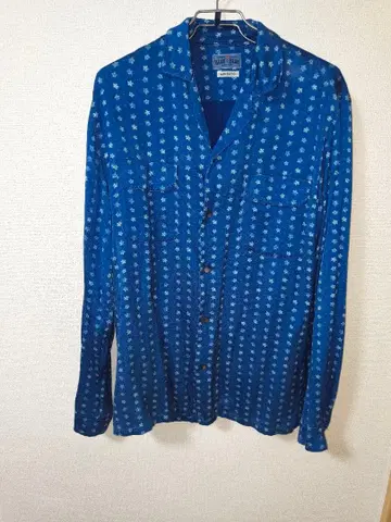 BLUE BLUE JAPAN 블루블루재팬 레이온 오픈 카라 셔츠