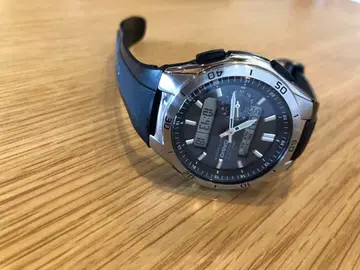 CASIO 디지털 아날로그 콤비네이션 블랙 솔라 전파 시계