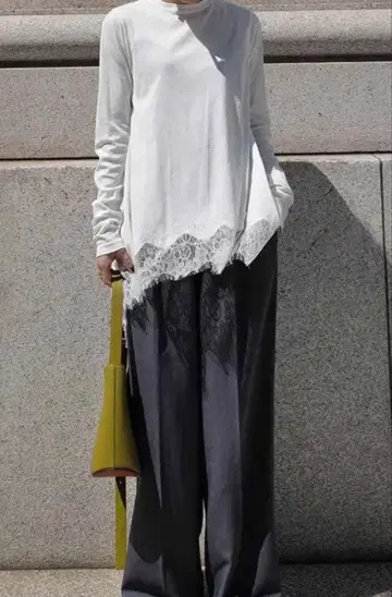 machatt 헴 레이스 롱 T
