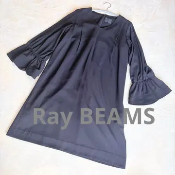 [ 새상품급 ] Ray BEAMS 프릴 소매 V넥 원피스 블랙 결혼식
