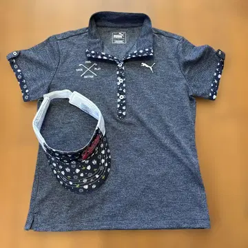 PUMA (푸마) 골프 피케 셔츠 선바이저 세트 L 사이즈