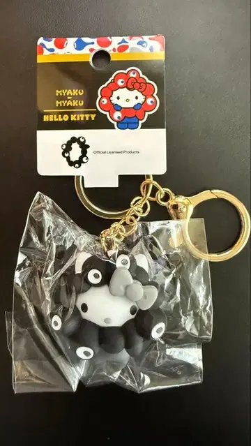 먀쿠먀쿠 입체 키링 키티 블랙 오사카 만박 흑백 블랙