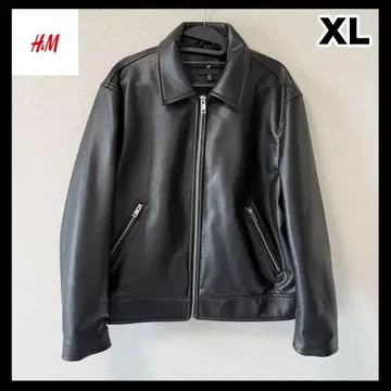 H&M 블랙 가죽 자켓 XL 블랙