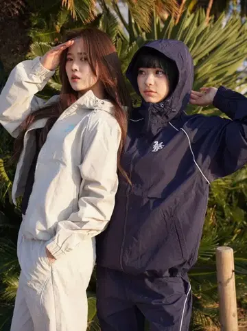 네이비 윈드브레이커 남녀 공용