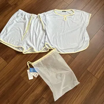 Francfranc 쿨 터치 파일 파자마 룸웨어 라이트 블루