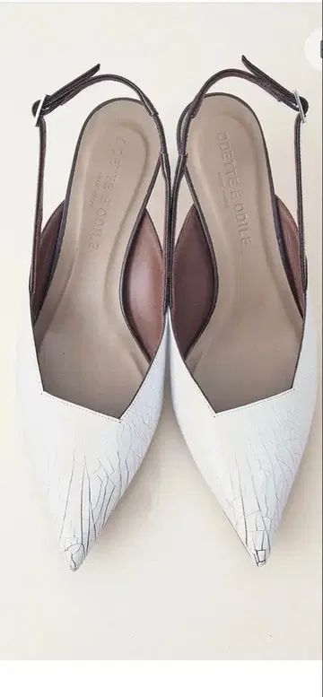 샤프 비대칭 백 벨트 펌프스