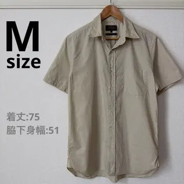 BEAMS PLUS 일본제 반팔 셔츠 M 남성용 여성용 베이지 레어