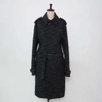 MISSONI SPORT 올 패턴 롱 코트 블랙 사이즈 48*OD1254