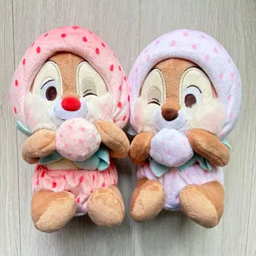 칩과 데일 딸기 코스튬 봉제 인형 디즈니 스토어
