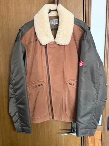 [ C.E/CAVEMPT ] LEATHER/NYLON BOMBER 재킷